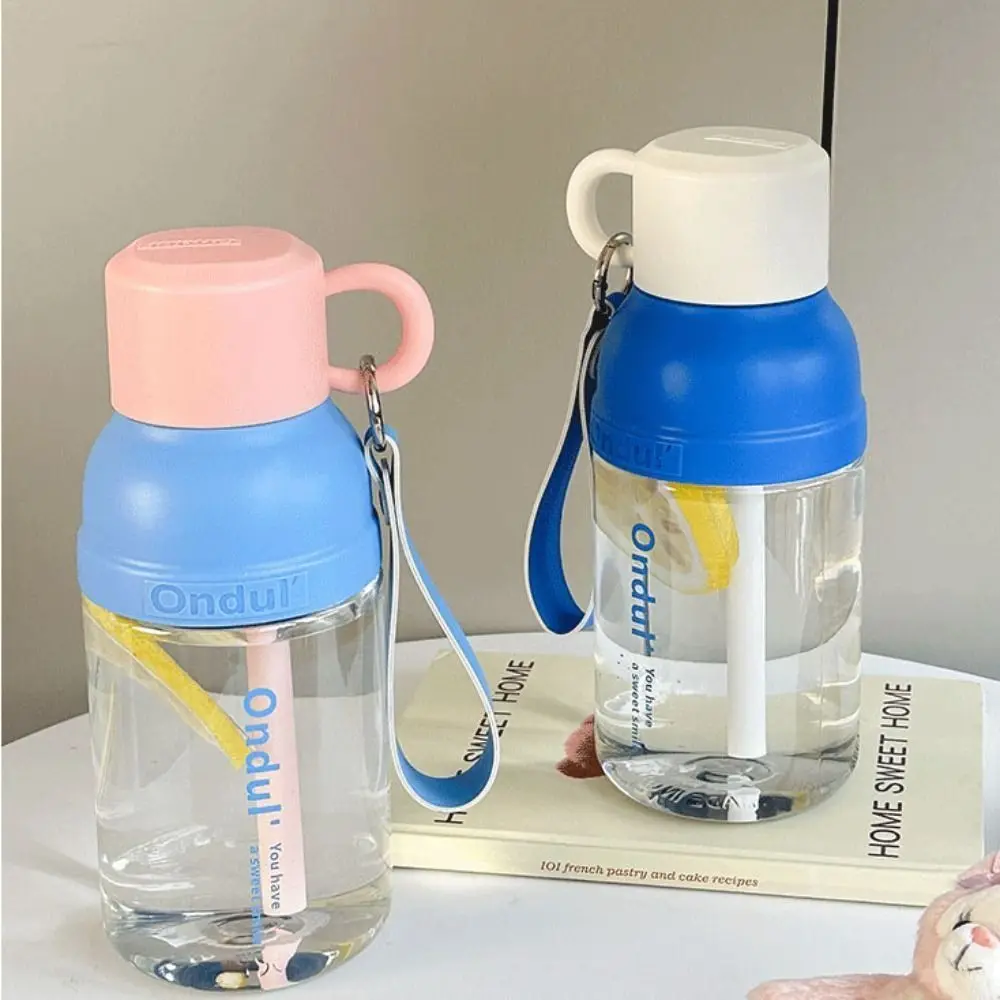 Straw Straw Water Bottle Multifunction 650ml Gym Water Bottle Creative With Water Cup Lid Large Capacity Water Bottle Girl