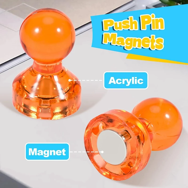 80 PCS Strong Fridge Magnets, Multicolor Plastic+Metal Refrigerator Magnet, Small Magnets (8 Colors)