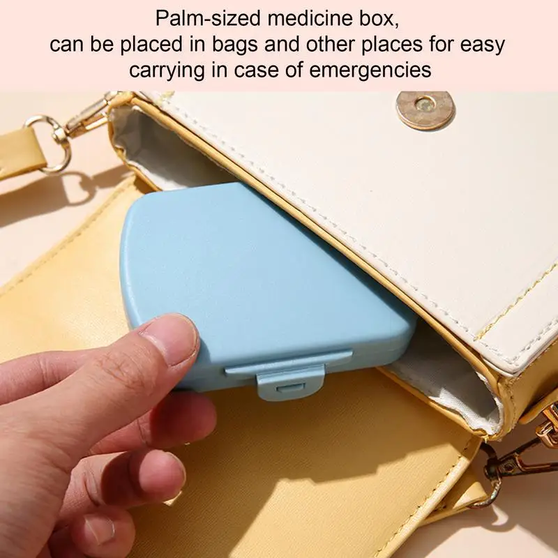 Small Pill Box 6 Compartments Travel Pill Container Vitamin Case, Pill Organizer, Pill Holder, Portable Pill Case for Fish Oil