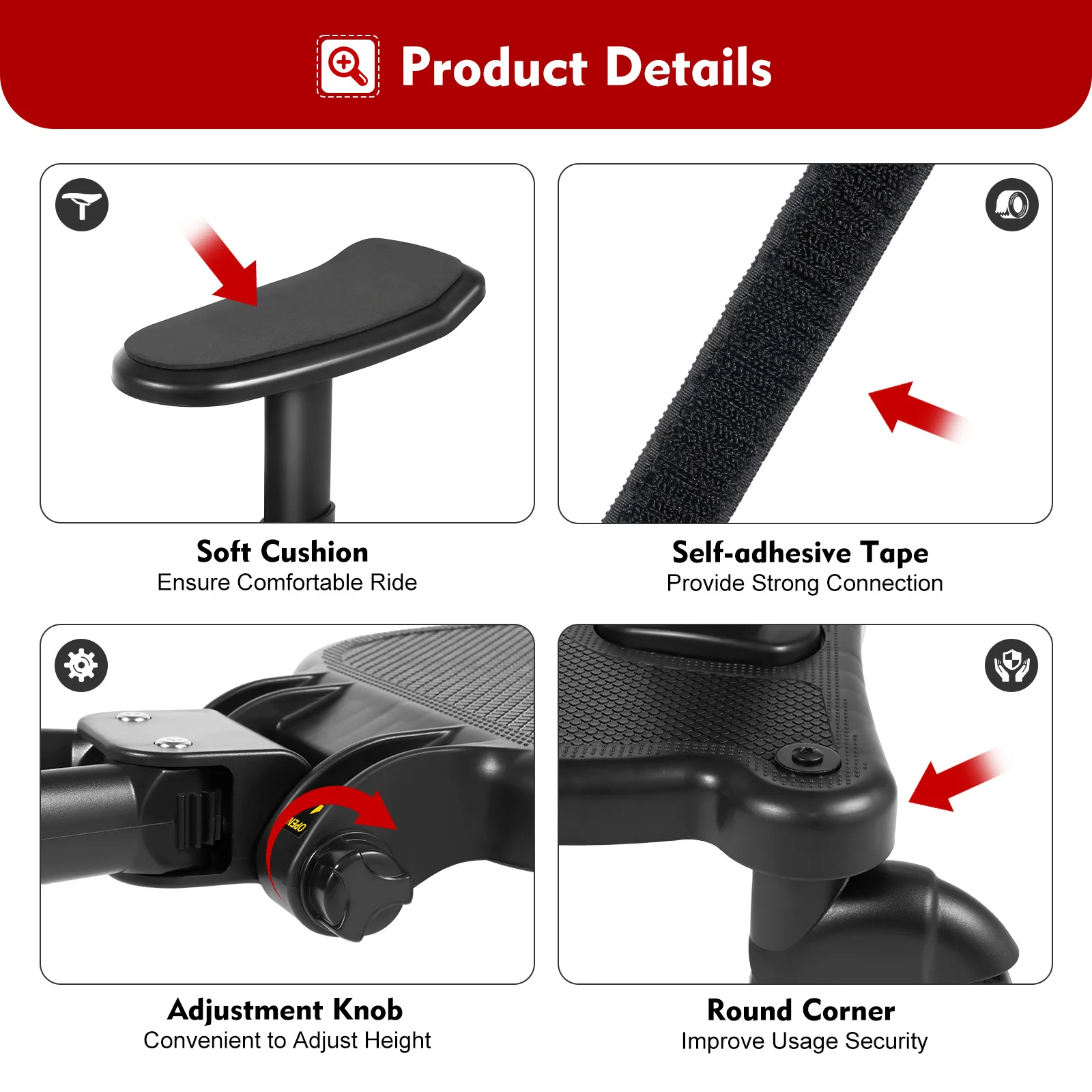 Baby Stroller Ride Board com assento destacável, Universal Glider, rodas, 2 em 1