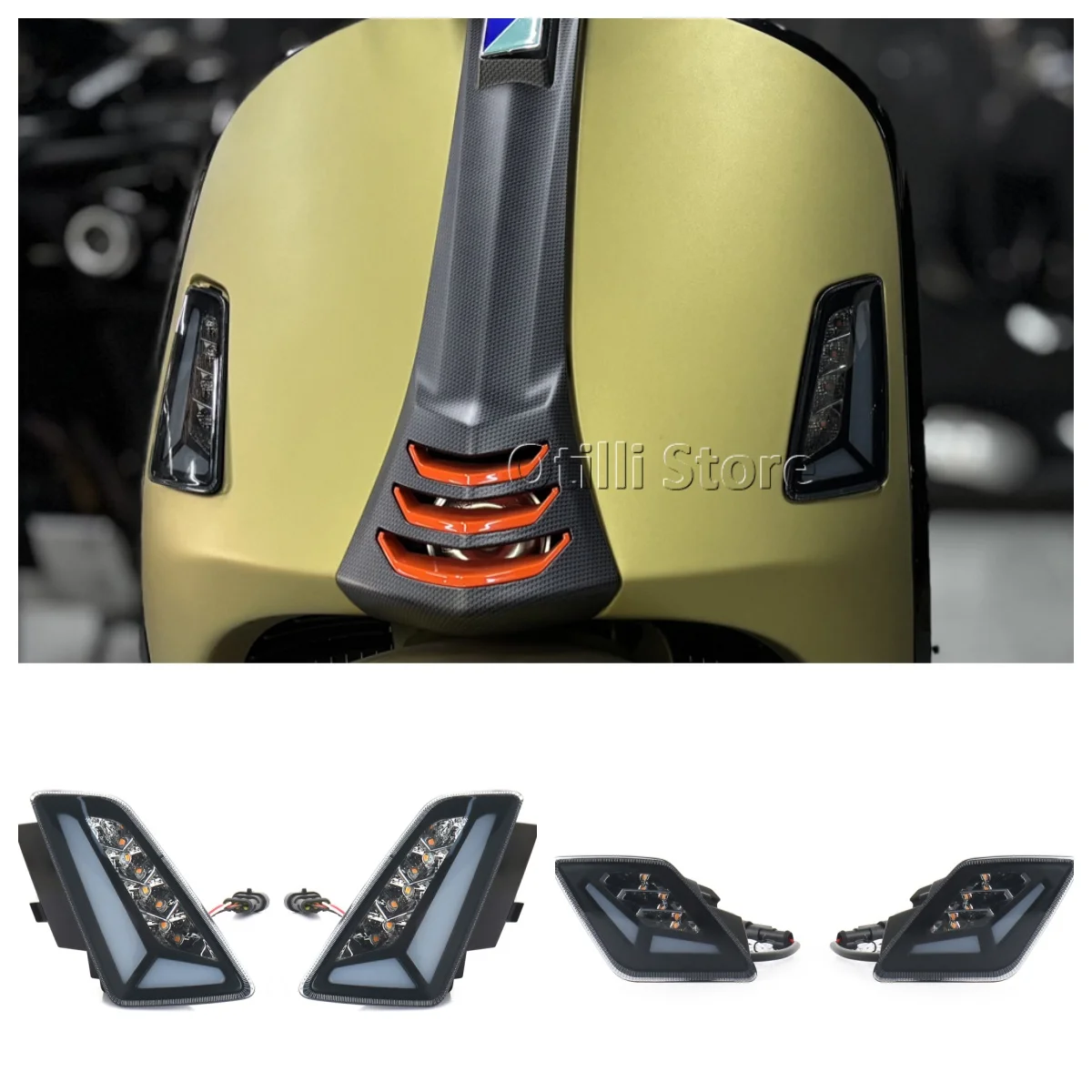 

For Vespa GTS 300 GTS300 2023 2024 2025 Motorcycle LED Front Rear Turn Signal 3 Option Light Running Lights Flasher Indicator