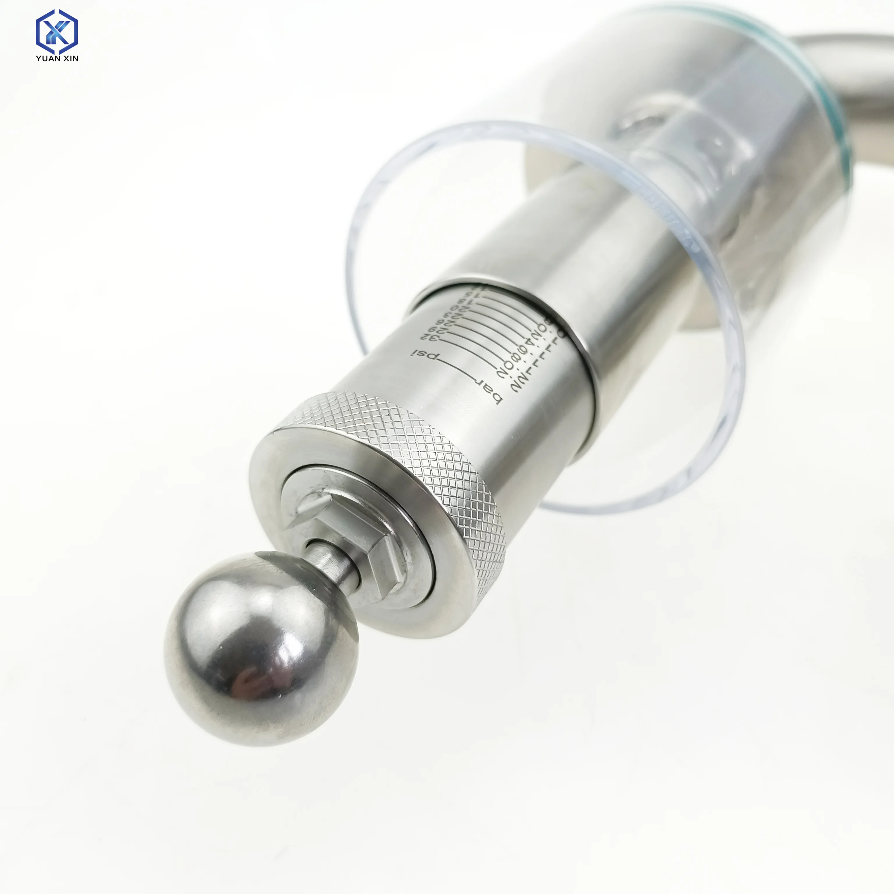 SS304 1.5'TC50.5mm Sanitary Beer Pressure Relief Valve Fermentation Tank Exhaust Valve Home Brew Beer With Pressure Gauge