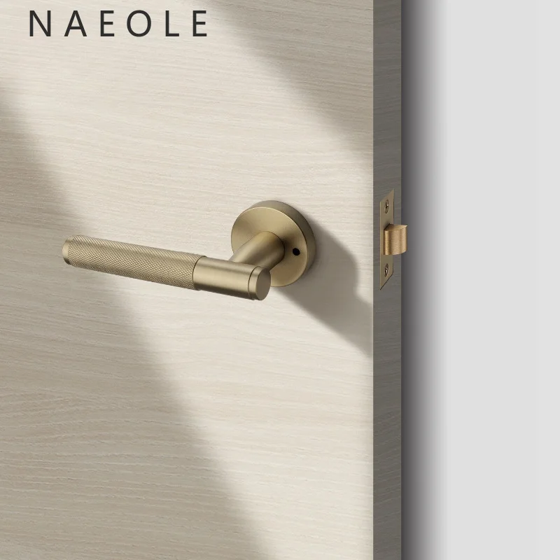 American Style Bathroom Privacy Lock, Indoor Door, Bathroom Lock, 304 Stainless Steel Anti Slip Door Handle, Single Tongue Lock