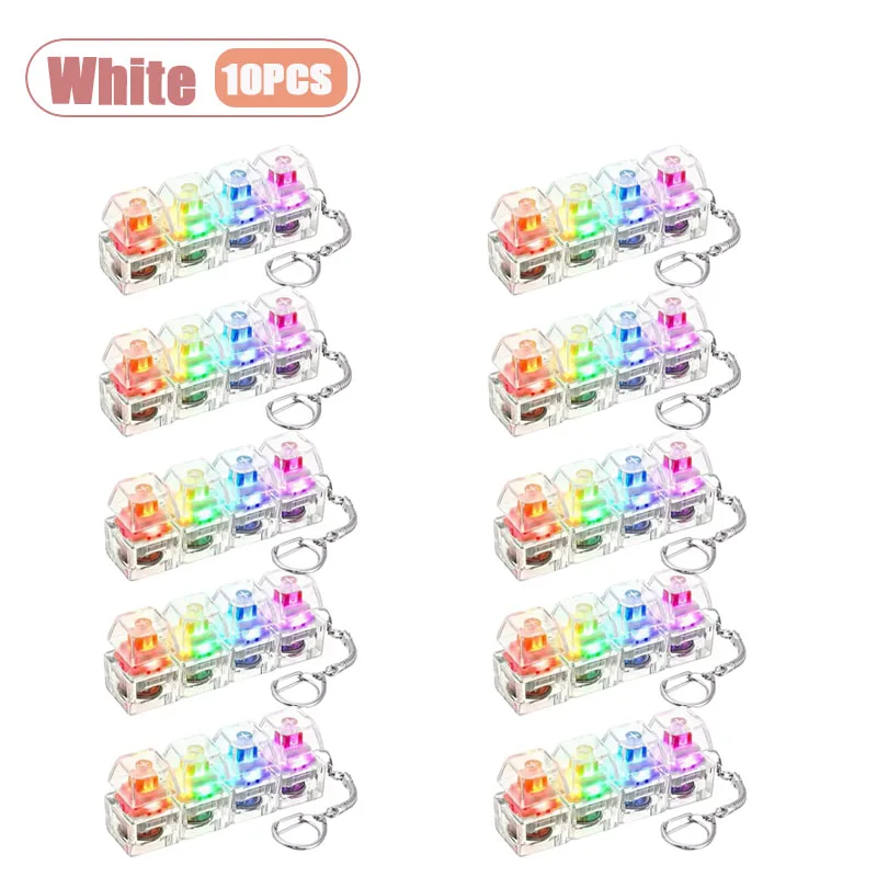 Mechanischer Tastatur-Schalter-Tester Schlüsselanhänger Fidget mit LED-Licht DIY Tastenkappen Stressabbau Clicker für Büro Schreibtisch Angstlinderung Geschenk
