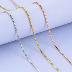 1.2/1.5mm Width Stainless Steel Gold Silver Plated Box Chain Necklace 47+4cm Extend Link Women's Jewelry Wholesale Free Shipping