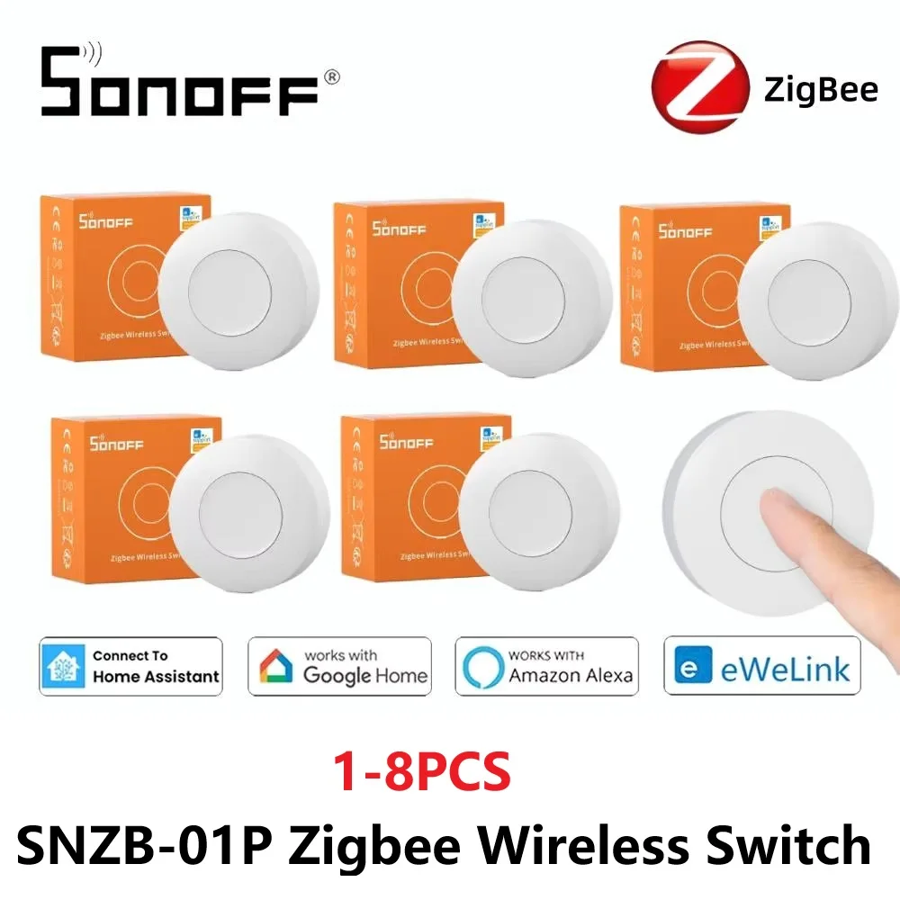 

SONOFF SNZB-01P Wireless Zigbee Button Smart Remote 2-way Control Switch SOS Emergency Call Button Works With Alexa EWelink Hub