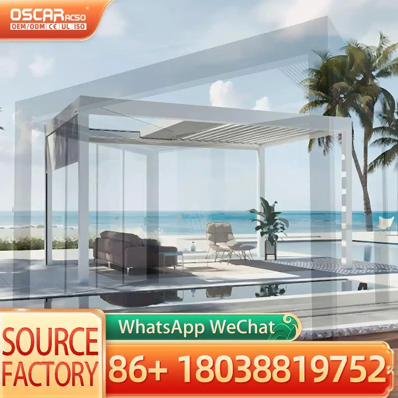 High Quality Aluminum Patio Gazebo Sunshade Waterproof Louver Roof Outdoor Pergola Free Shipping Lower Priced Reorder Rate 37% p