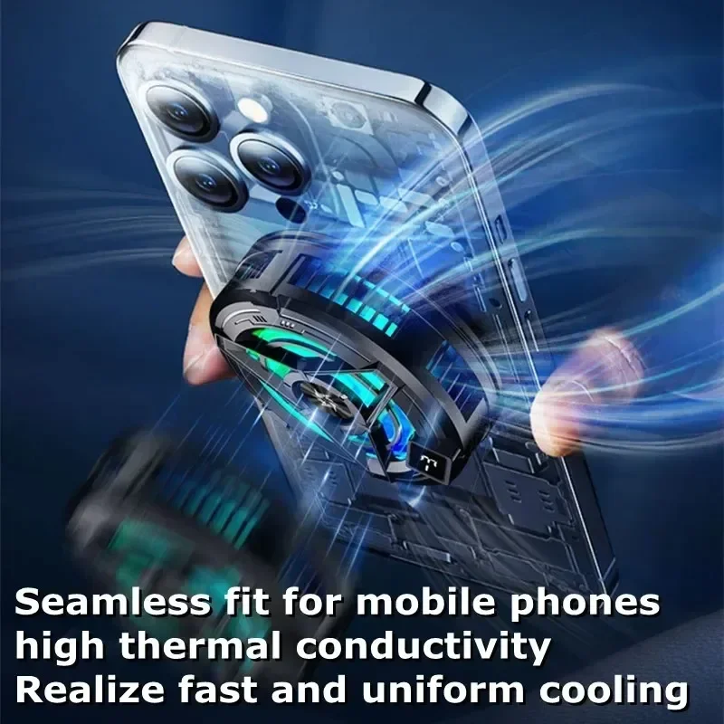 Sl10/Sl17 Mobiele Telefoon Koeler Halfgeleider Magnetische/Back-Clip 2 In 1 Koelventilator Radiator Met Rgb Licht Voor Ios Android Tablet