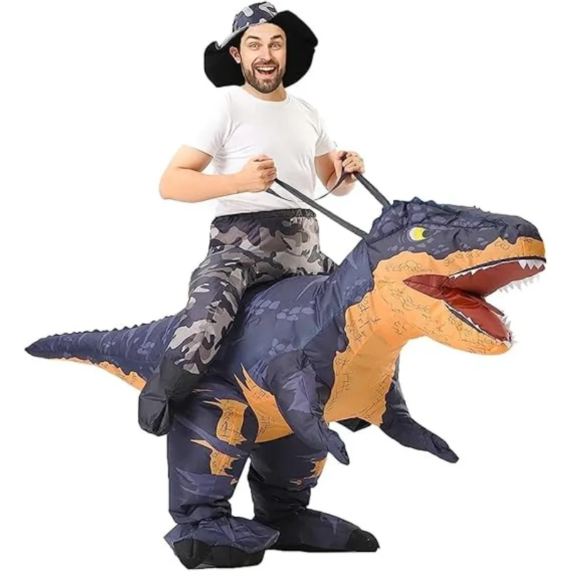 Equitação tiranossauro rex traje inflável engraçado tiranossauro dino explodir terno natal halloween carnaval desempenho terno
