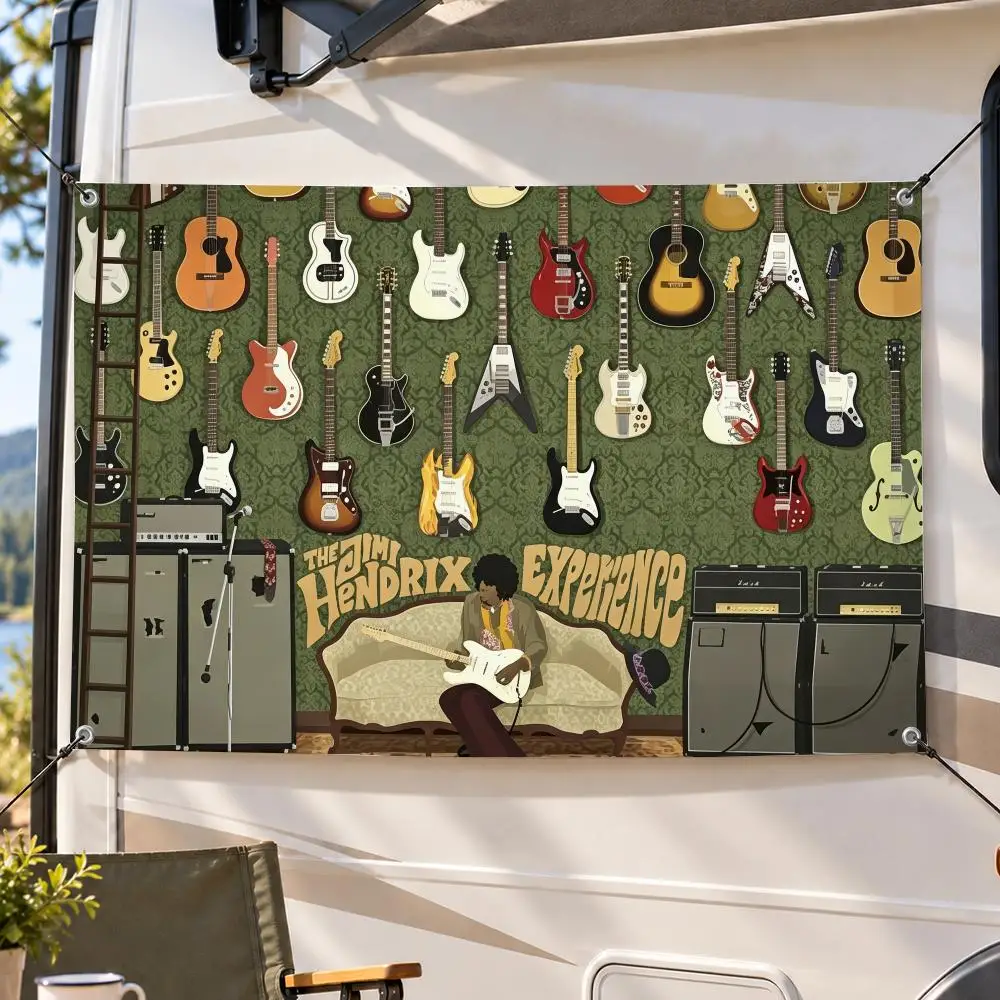 Music Rock Legend Jimi Hendrix Flags Decorative Flag Banner Indoor Outdoor Garden Yard Patio Party Camping Wall Decor Gift