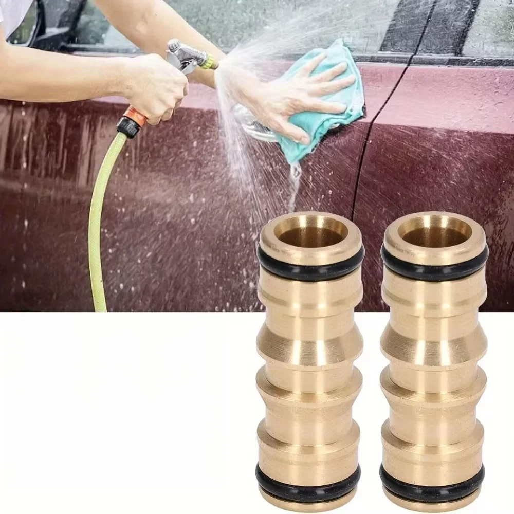 

4 шт. медных двойных фитингов для садовых и ирригационных водопроводных труб, латунный материал, герметичные, быстросъемные, 4,6 см x 1,6 см