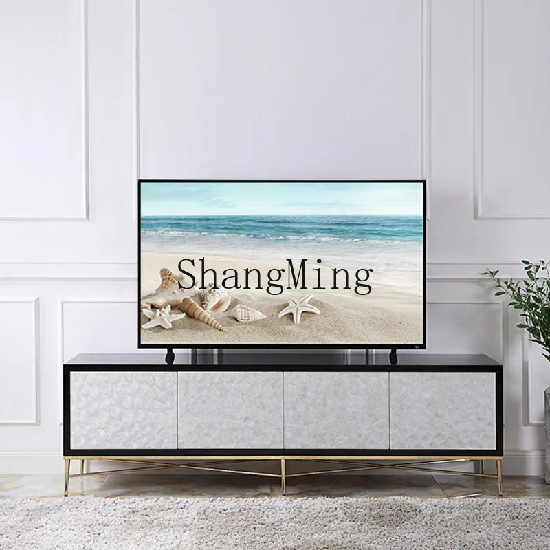 

CL light luxury TV cabinet post-modern simple living room coffee table TV cabinet combination stainless steel furniture