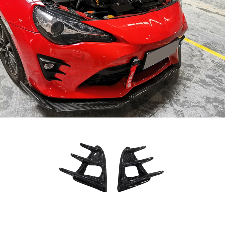 For Toyota GT86  Carbon Fiber Front Bumper Air Vent Trim Splitter Cover Fog Ligth Intake Lamp Bezel Frame