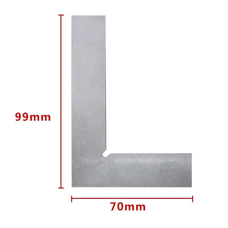 JIGONG 실버 톤 99x70mm 블레이드 90 도 각도 트라이 스퀘어 눈금자 플랫 코너 각도기