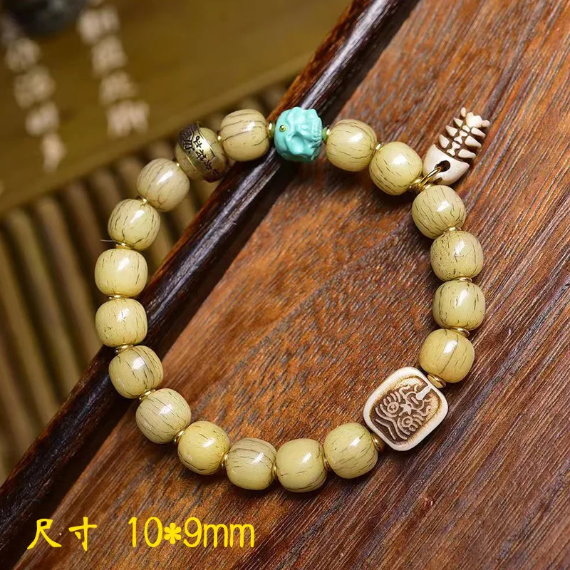 Backflow Old Beads Single-Wrap Bracelet Tibetan Collectables-Autograph Rosary Agate Adai Yak Bone Accessories