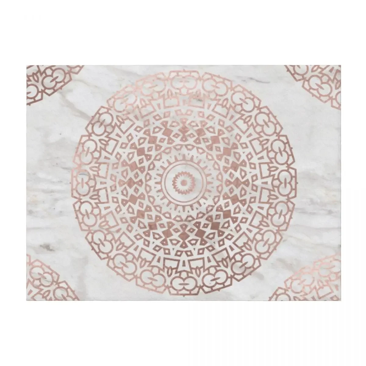 

Marble mandala - beaded rose gold on white Throw Blanket Extra Large Throw for winter manga Plush Blankets