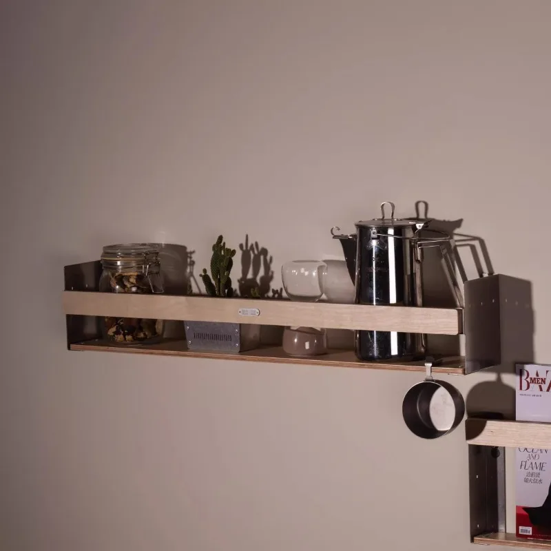 

Настенная полка в индустриальном стиле, деревянная книжная полка из ламината, гостиничное кафе, магазин, стеллаж для хранения из нержавеющей стали