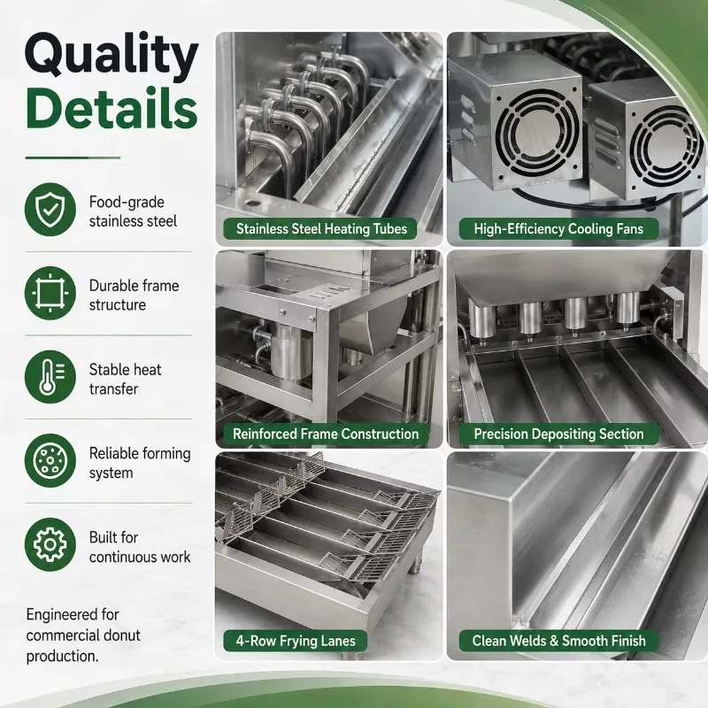 Custom doughnut forming machine commercial deep frying unit high hourly output for confectionery store food workshop production