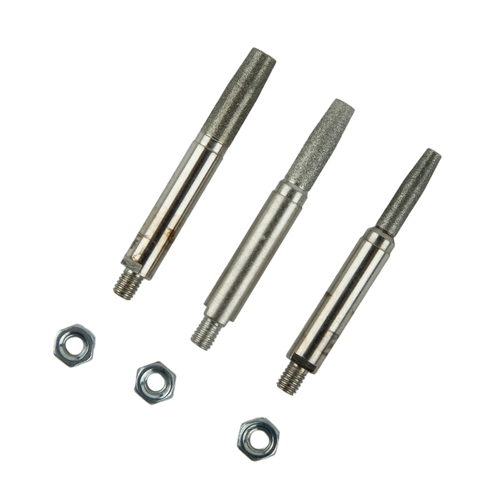 3Pcs Grinding Head 4/5/6mm Diamond Coated Grinding Head Chainsaw Teeth Sharpener Grinding Head Hand Chain Grinder Grinding Tools