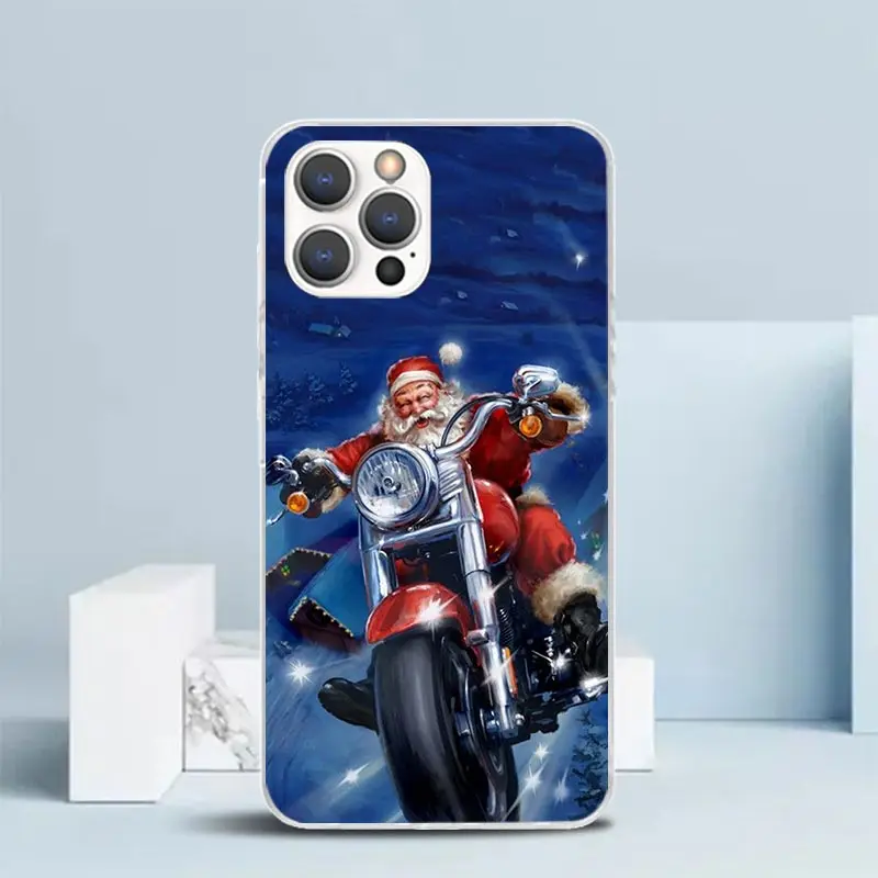 Christmas Santa Claus Present Phone Case For IPhone 16 15 14 13 12 11 Pro Max Mini XR XS X 7 Plus 8 + SE 2020 Soft TPU Back Cove