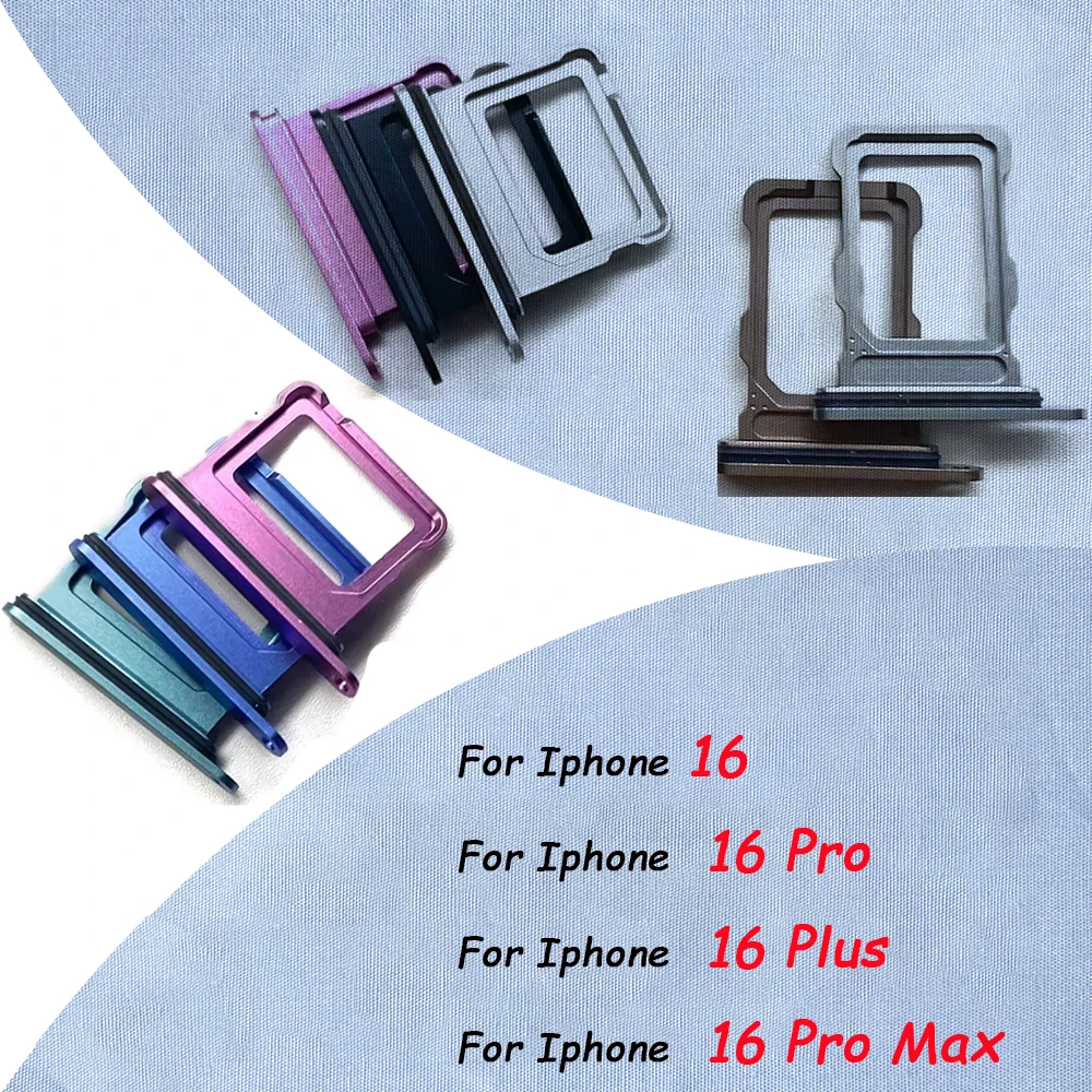 Dual Micro SIM Card Slot Tray Holder SD Card Reader Replacement Parts For Iphone 16 Plus / For Iphone 16 Pro Max