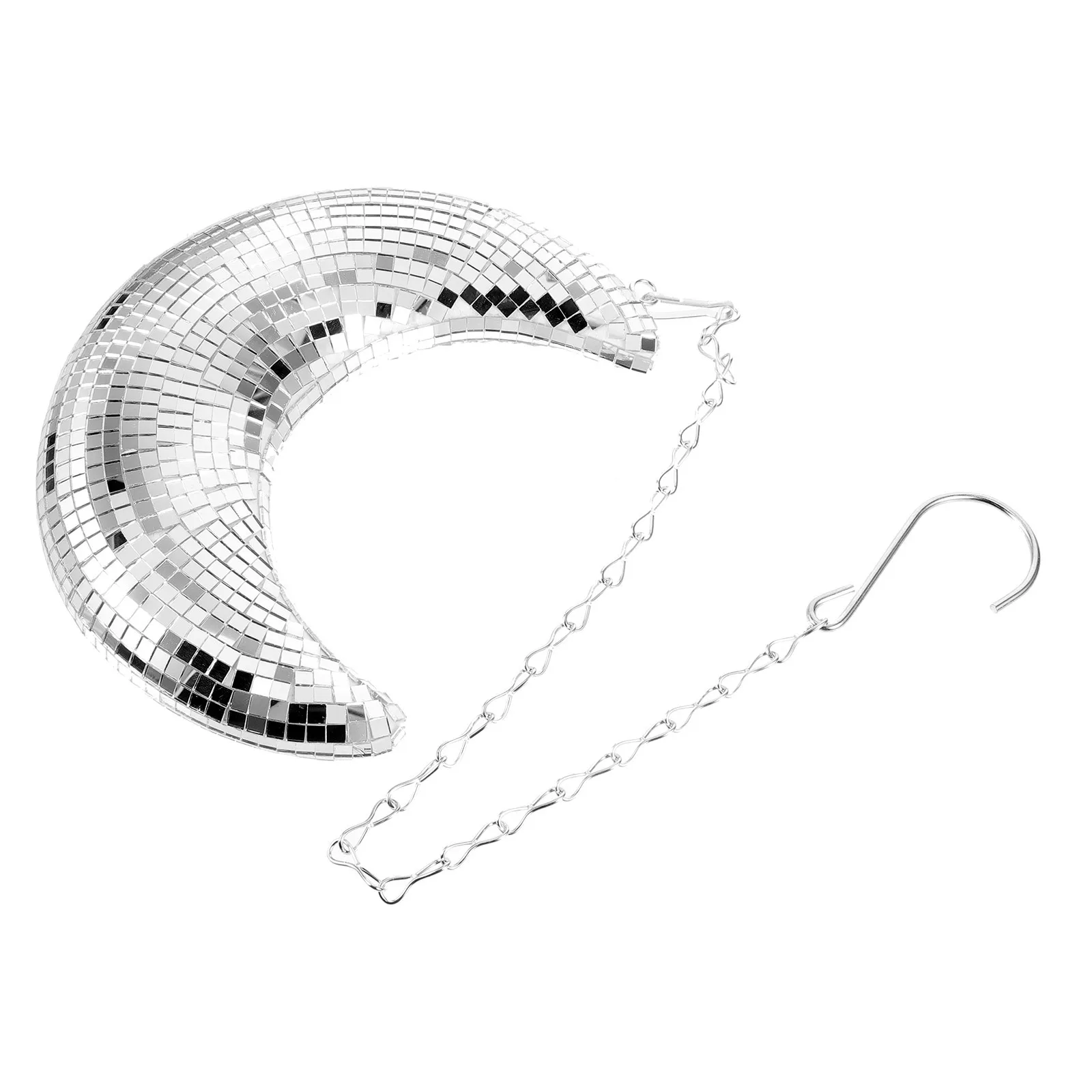 

Hanging Moon Reflective Disco Wall Ball Vintage Decor Crescent Decorationsmoon Moons