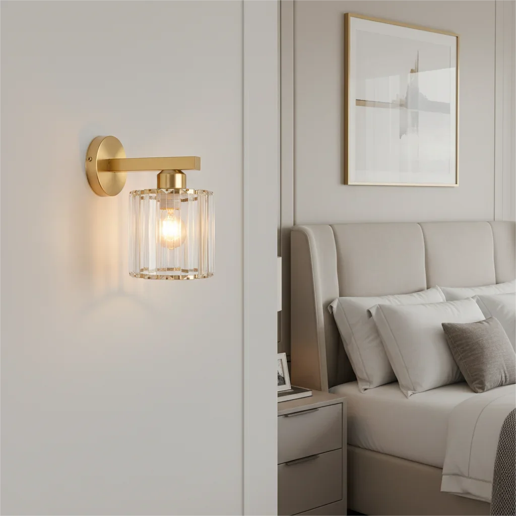 

Modern Crystal LED Wall Lamp Bedroom Study Bedside Hotel Restaurant Bedside Wall Lights Living Room Decoration Luxury Wall Lamps