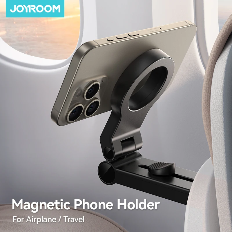 Joyroom Magnetic Airplane Phone Holder Travel Hands-Free Airplane Phone Mount Flexible 360° Rotation For iPhone Series 4.7-7''