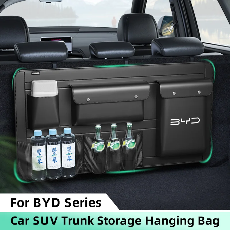 Car Trunk Organizer Storage Bag for BYD Seal Atto3 S2 S6 S7 X Dream SUV Backseat Hanging Organizer MPV Upgrade Trunk Storage Bag