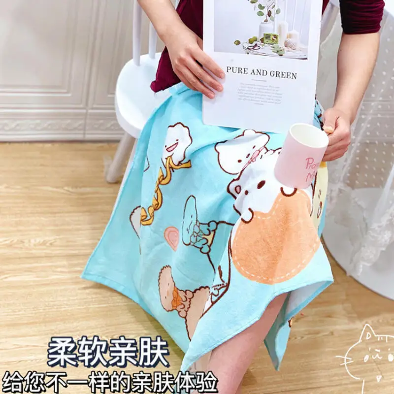 Cartoon Hello Kitty Bath Towel Kawaii Ku-Romi San-Rio Anime Student Bath Towel Beach Towel Throw Blanket Cotton Absorbent Towel - view 3