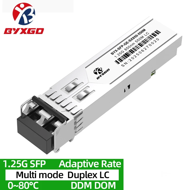 

BYXGD 1,25G SFP модуль с адаптивной скоростью DOM MM двойной LC трансивер для маршрутизатора Mikrotik/NEC/Cisco/Ubiquiti/IBM/SMC Plug Play