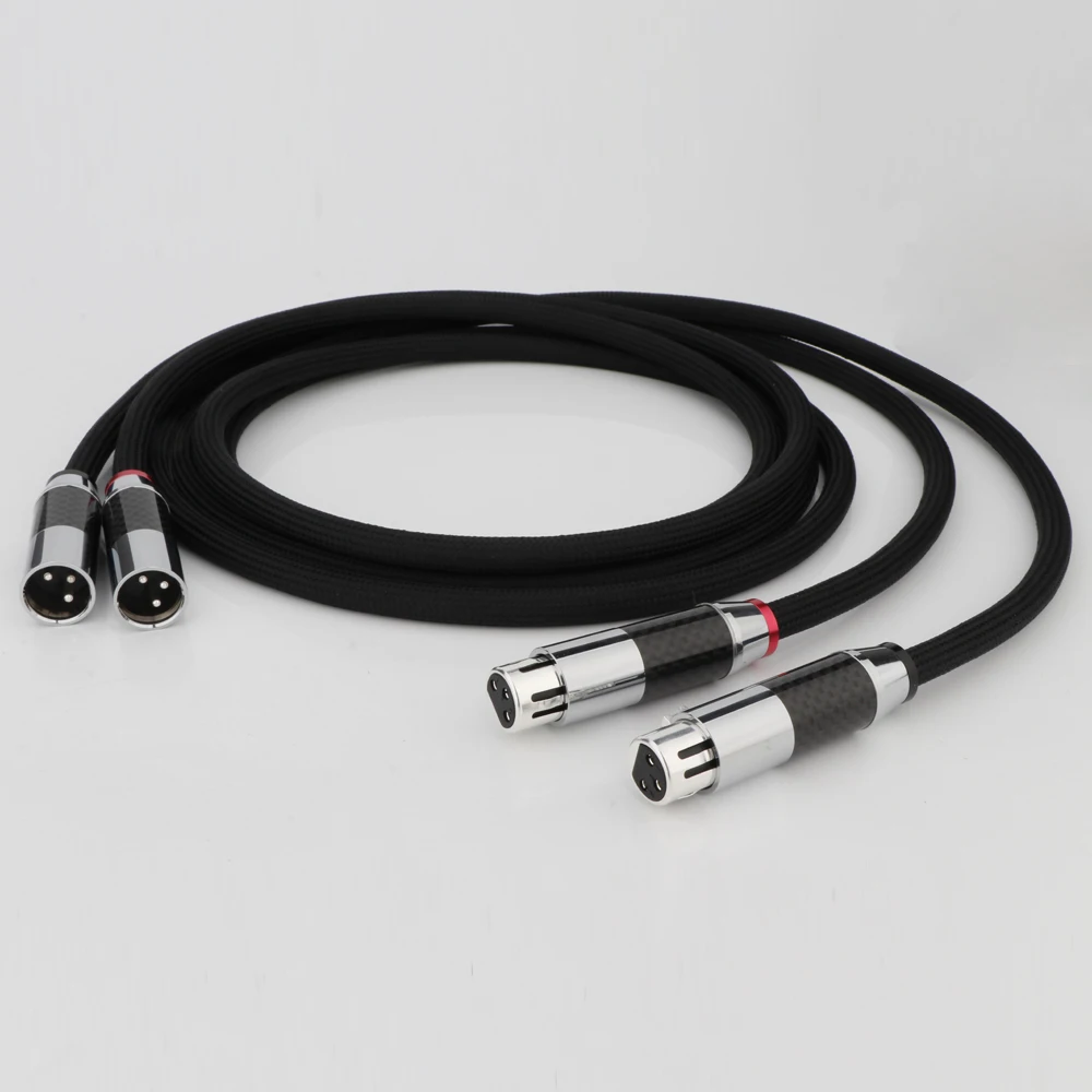 Prefair X404 Audiophile kelas atas 99.998% OFC kabel XLR berlapis perak dengan colokan XR1801 berlapis Rhodium