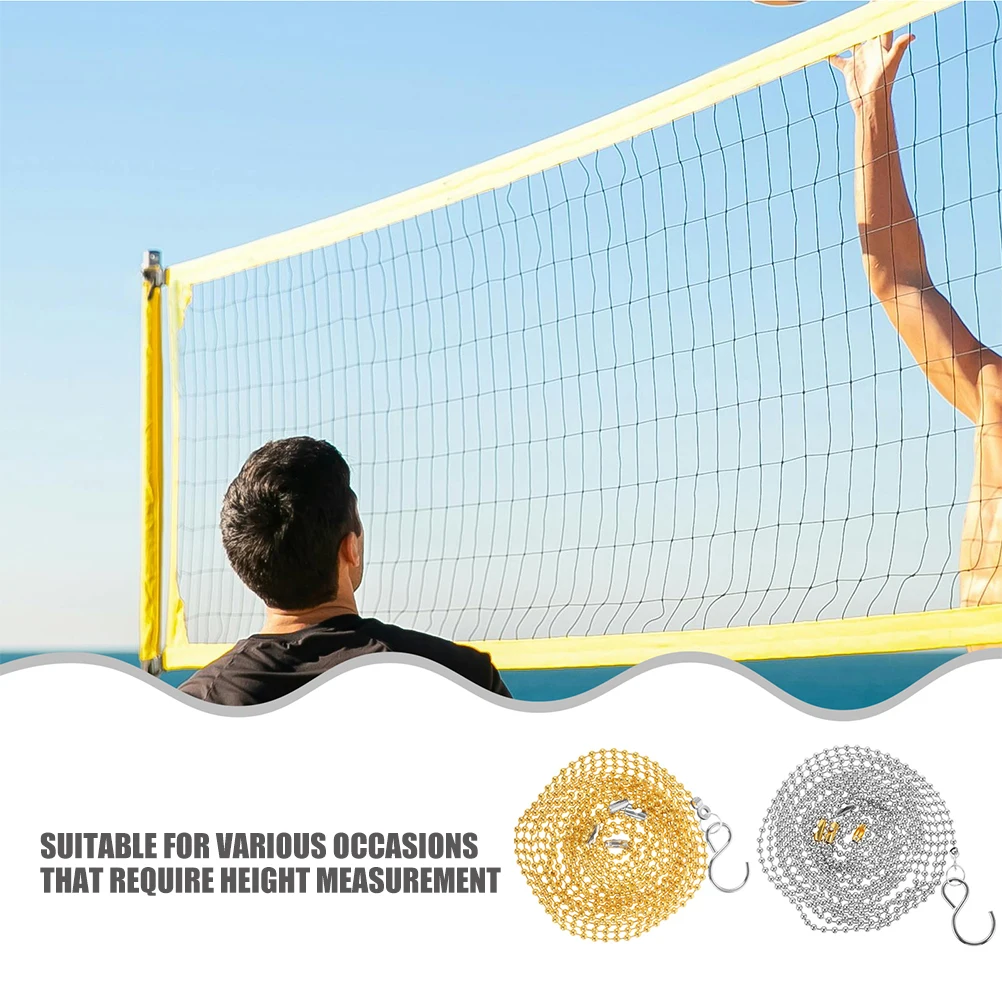 

2Pcs Volleyball Net Measurement Chain Precise Height Durable Copper Compact Lightweight Multi-Purpose Tool Volleyball Equipment