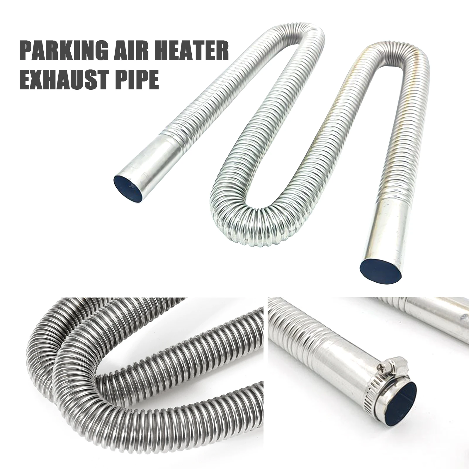 الفولاذ المقاوم للصدأ سيارة مُسخّن هواء العادم الأنابيب مع 2 المشابك خزان الوقود أنبوب خرطوم مساعد لنظام التدفئة الديزل