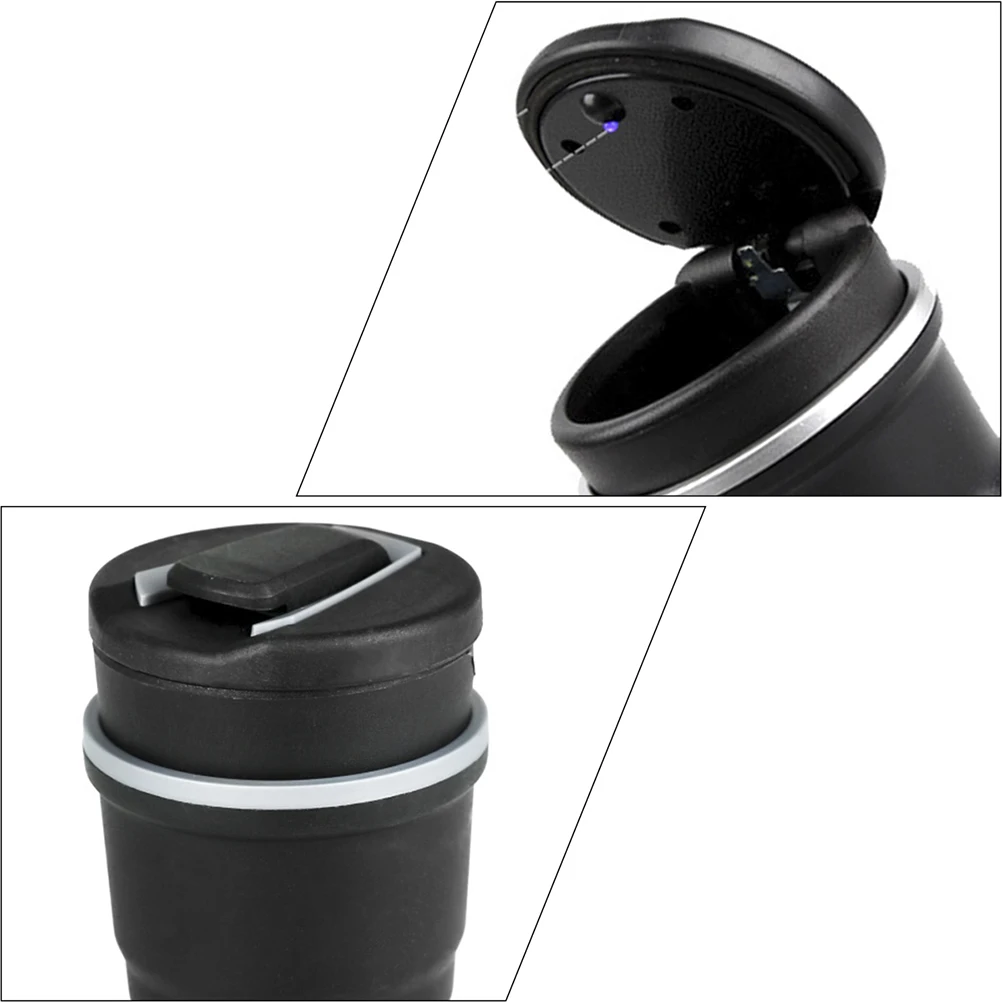 

Led Car Ashtray With Light Lid Compact Cigarette Ash Holder For Vehicle Office Smoke Proof Airtight Auto Ashtray Container For