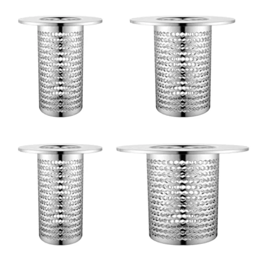 

4 PCS Bathroom Sink Drain Strainers, Fit Hole Size from 1.25" to 2.17", Utility Recyclable Sink Strainer, Stainless Steel Sink