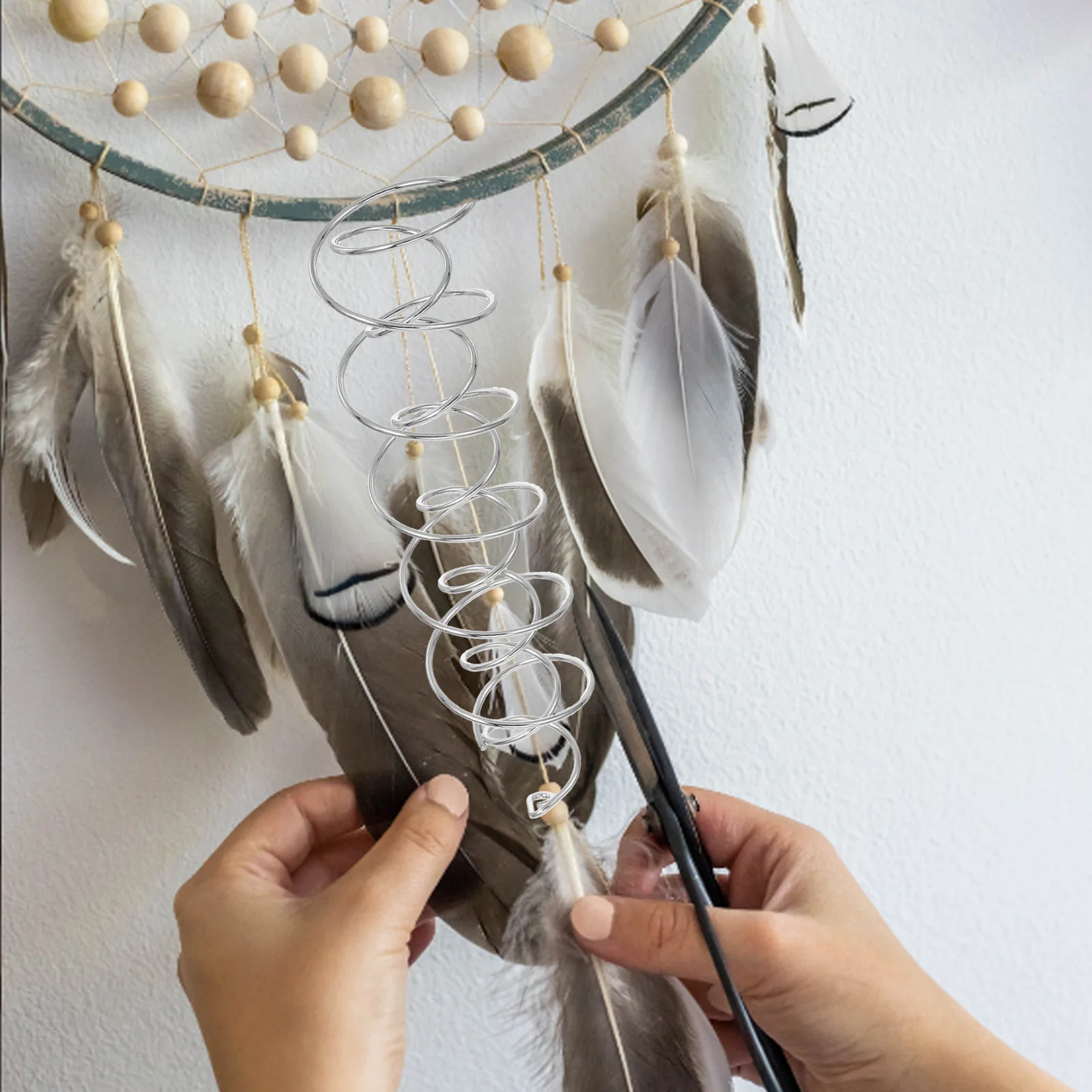

2 Pcs Spiral Ornament Pendant 3d Wind Chime Diy Empty Parts Chimes Party Hanging Diamond Accessories