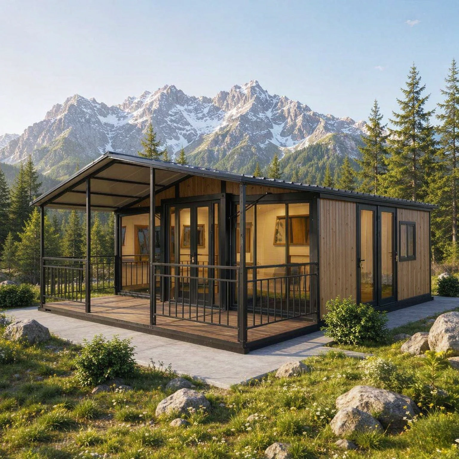 Prefabricated Villa House Folding Room Mobile Tiny Home 20ft 40ft Expandable Container House Backyard Studio Summerhouses