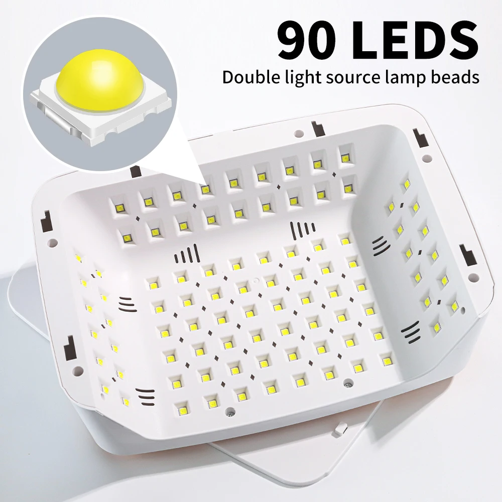 42/90 LEDS UV/LED Nail Dryer Lamp Have 4 Timer Modes LCD Display Quick Drying Nails Light for Manicure Salon/Home Gel Dryer Tool