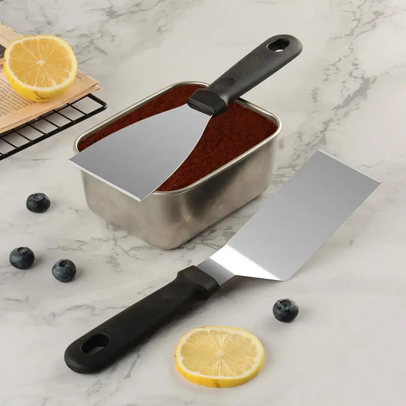 ~Stainless Steel Cake Spatula With Plastic Handle Cheese Shove Pizza Shovel Spatula For Cake Pizaa Baking Spatula Baking Tools