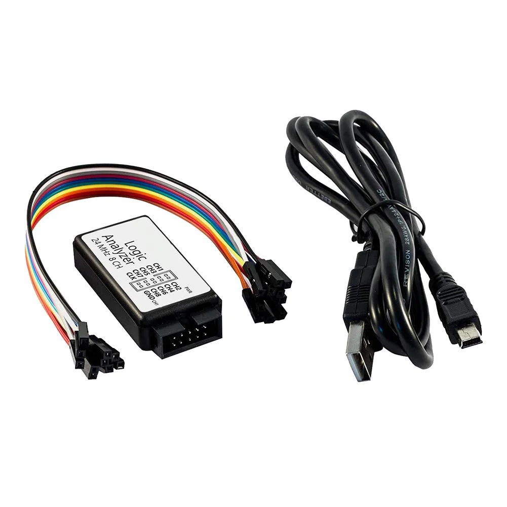 8 Channel USB Logic Device Data Capture Device 2.2*1.1*0.6 Inch 24MHz Logic Analyzer Debugging Various Applications