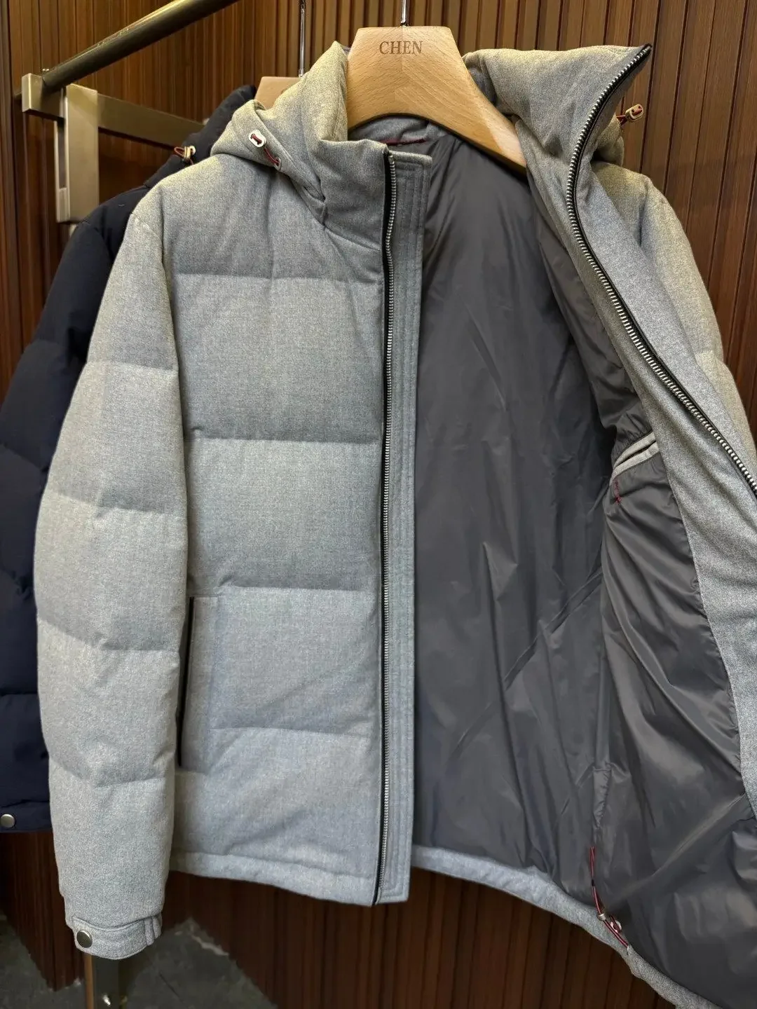 

BC Old Money Style Men's Wool Blended Casual Hooded Down Jacket