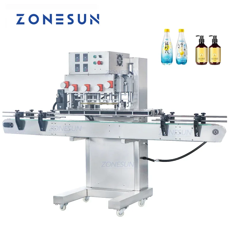 ZONESUN Capping Machine ZS-XG440B High Speed Automatic Dropper Sprayer PET Glass Bottle Cap Screwing For Shampoo Production