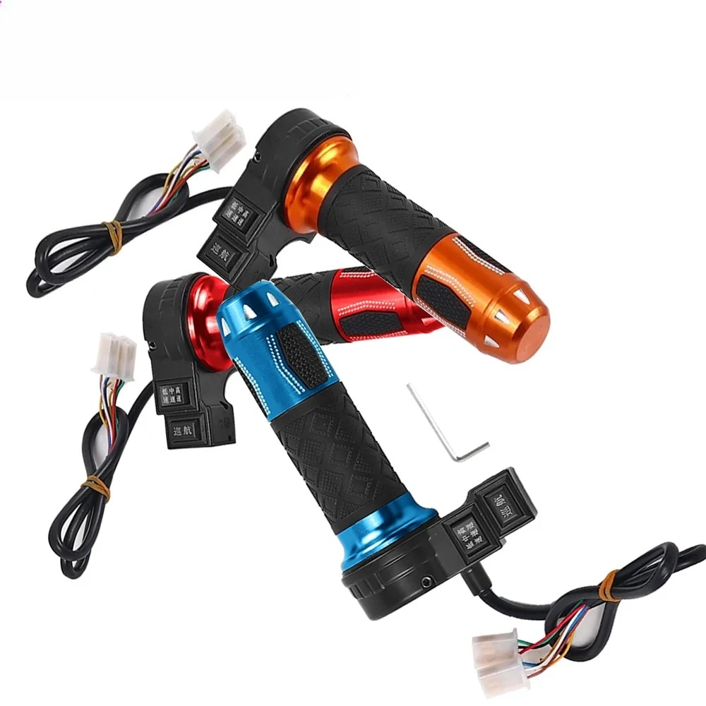 

For Electric Scooter Bicycle E-bike Twist-Throttle Handlebar Grips High/Medium/Low Speed/Cruis Throttle Parts