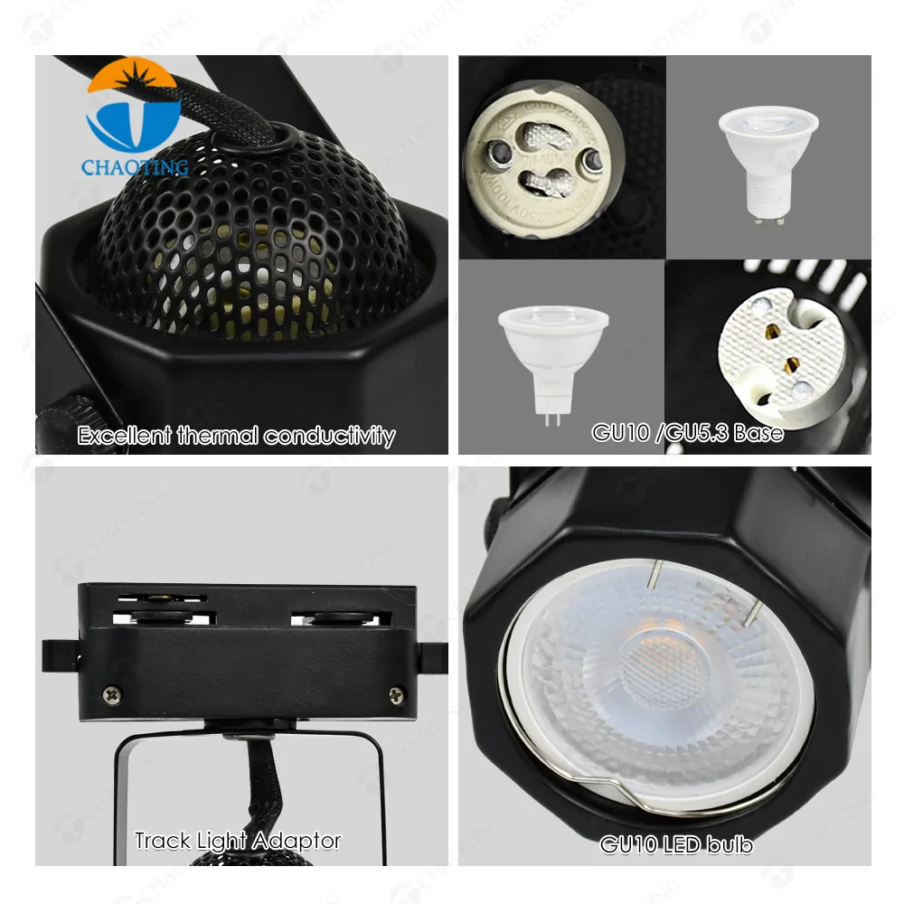 Spot-It Adjustable Spotlight 2 3 4 Wires Lighting System Die Cast Aluminum Gu10 Housing Mr16 Led Track Light for Supermarket view 5
