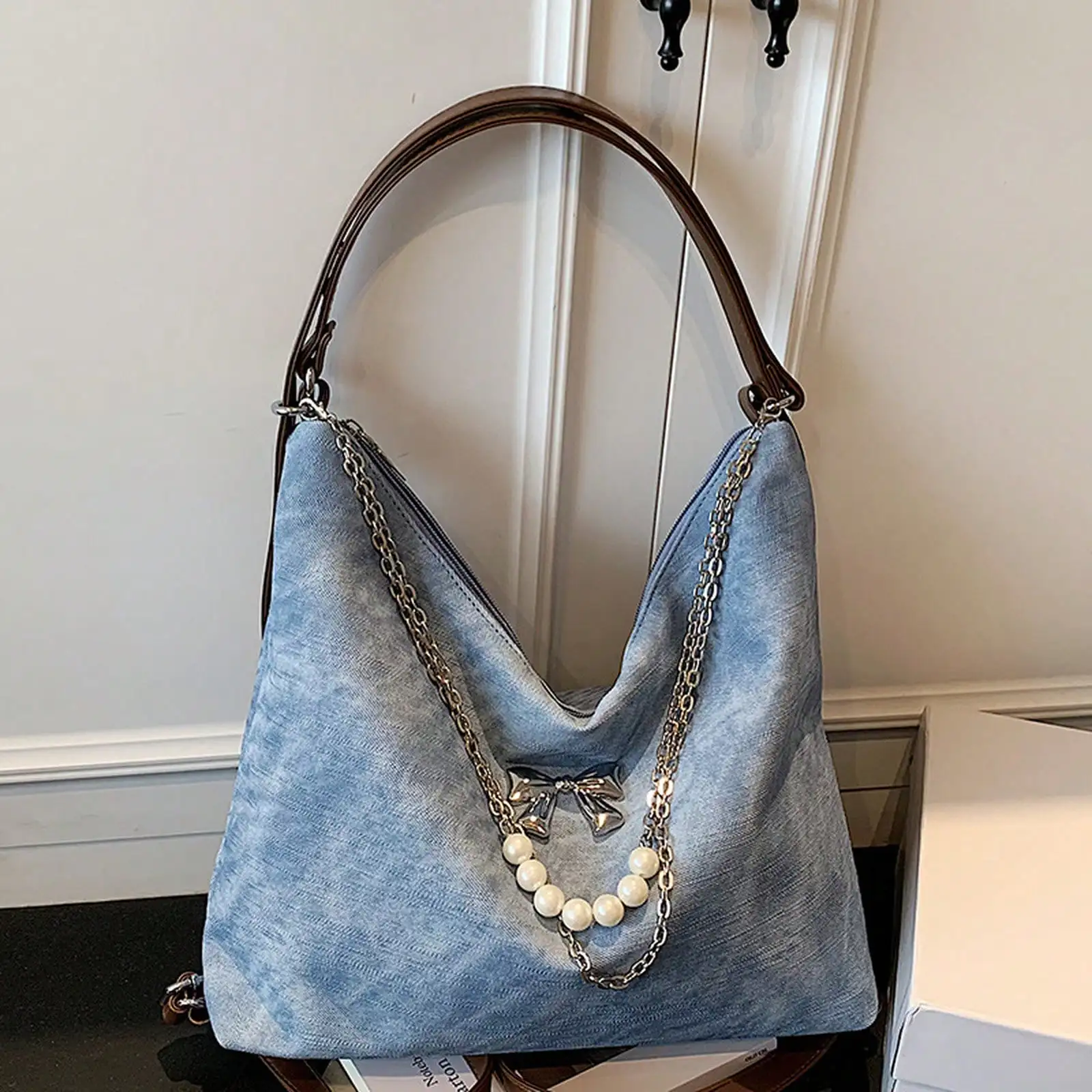 Tote Bag Straw Bag Casual Large-Capacity Women'S Backpack, Summer Fashion Commuter Backpack, Multi-Purpose Shoulder Tote Bag