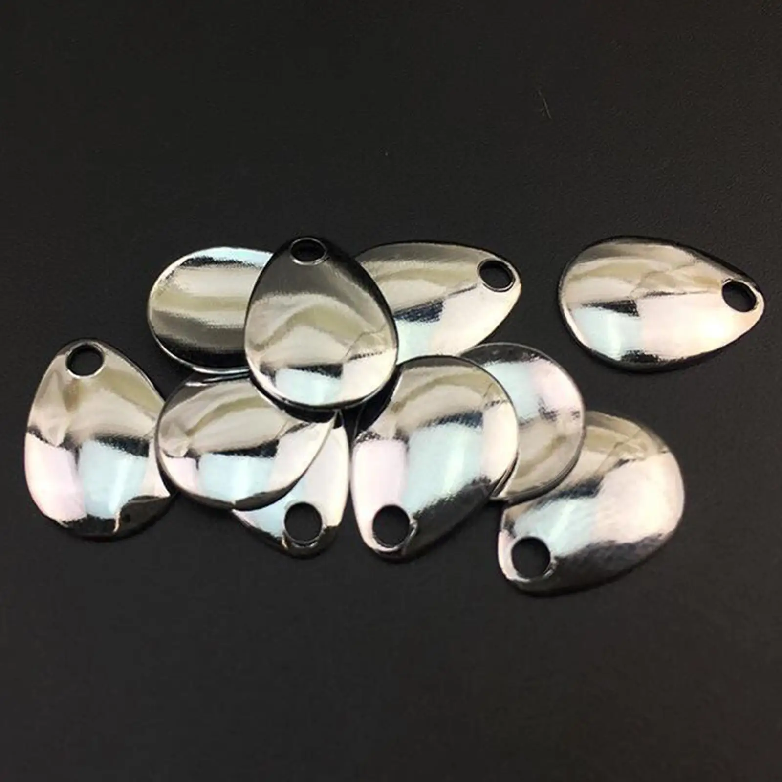 

Silver Teardrop Fishing Blades Lure Making Kit Parts Craft Tackle Accessories for DIY Spinnerbait River Fishing