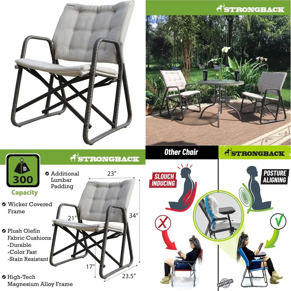 

Эргономичный складной стул для улицы с широким сиденьем для поддержки спины, грузоподъемность 300 фунтов, плюшевые подушки и прочный материал