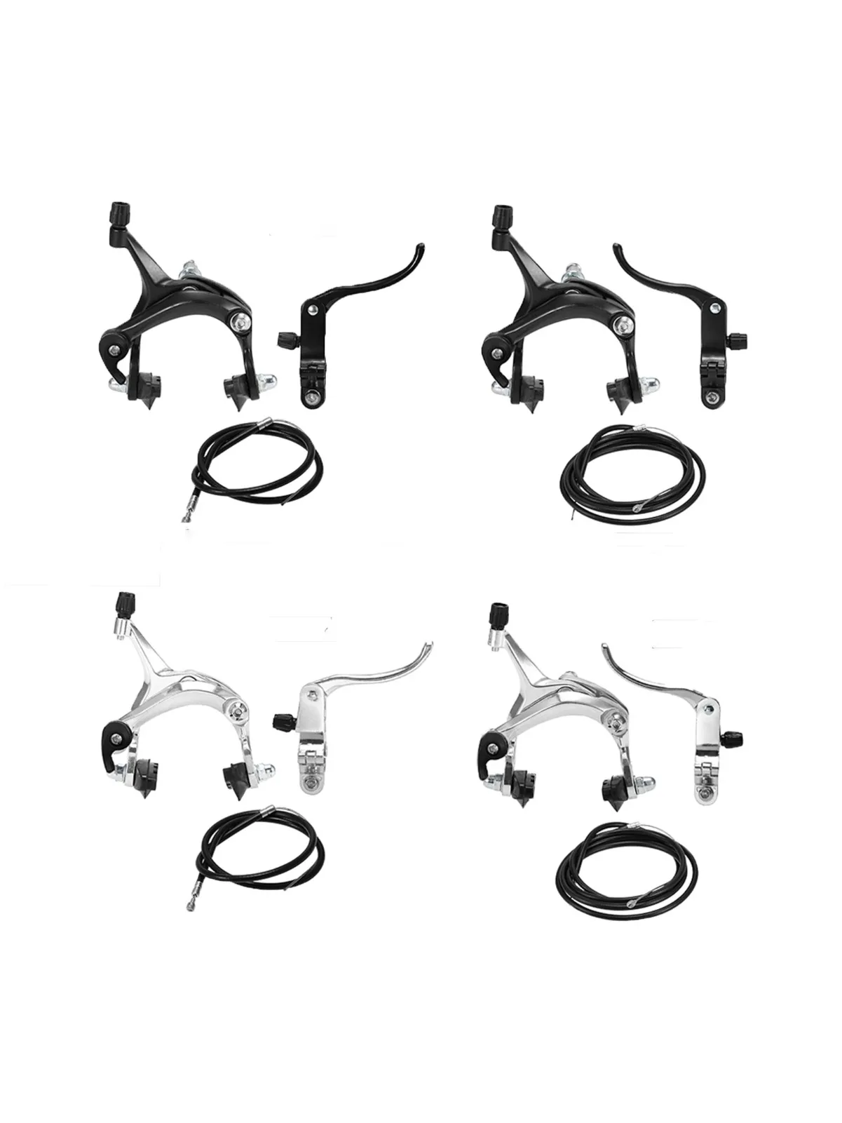 AliExpress NONE Front/Rear Fixie Bike Brake Kit Road Bike Cruiser Brake Set Bike Caliper Brake Kit Side Pull Brake Set Mountain Bike Accessories