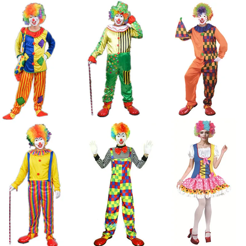 Disfraz de Payaso de Halloween para Cosplay, Actuaciones, Adultos, Hombres, Traje Deluxe Espeluznante para Fiesta de Disfraces, Escenario, Circo, Festival